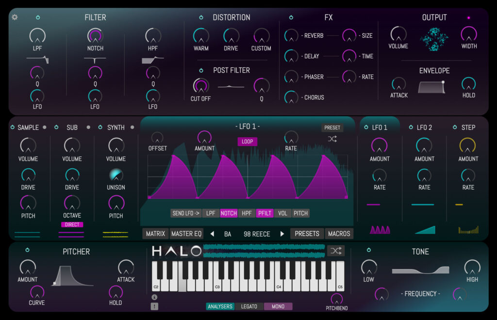 HALO TABLE LFO MODULATION HALO